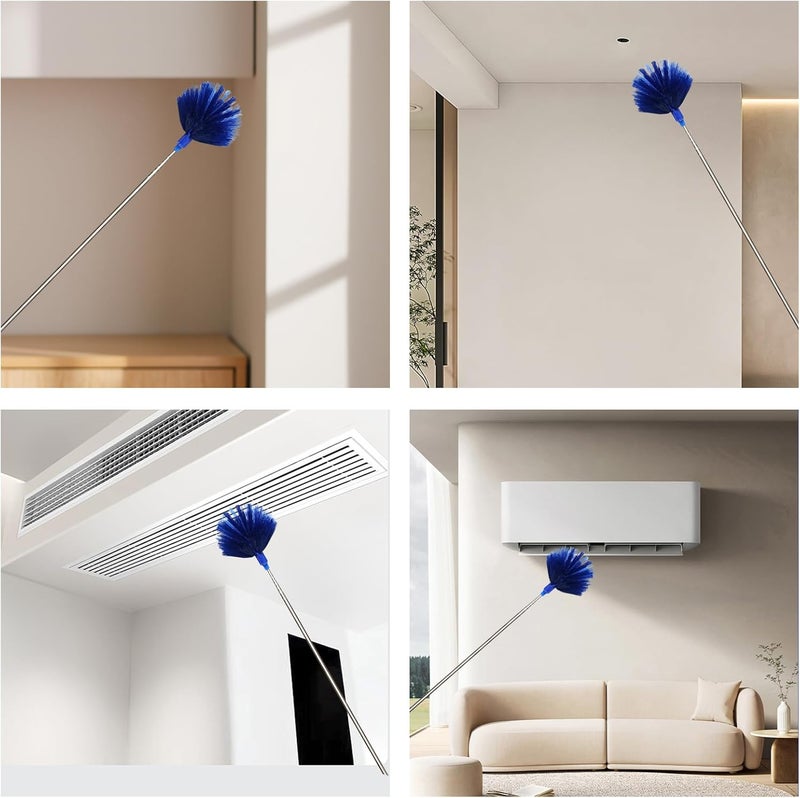 Ajedrmy Cobweb Dusters with Extension Pole 100-inch, Spider Web Brush & Ceiling Cleaning Kit, Washable Cleaning Duster Kit with 2 Duster Heads, Cobweb Duster, Corner Brush for Ceiling Fan, Furniture, Home - Image 5
